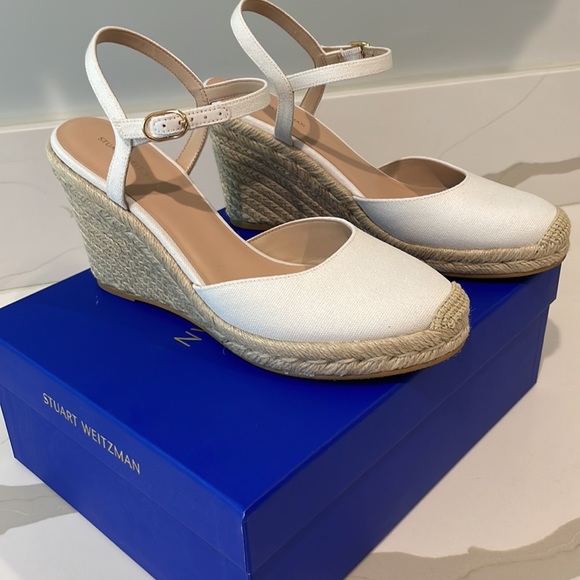 Stuart Weitzman MYKONOS CLOSED-TOE ESPADRILLE WEDGE size 9.5 - Picture 7 of 10